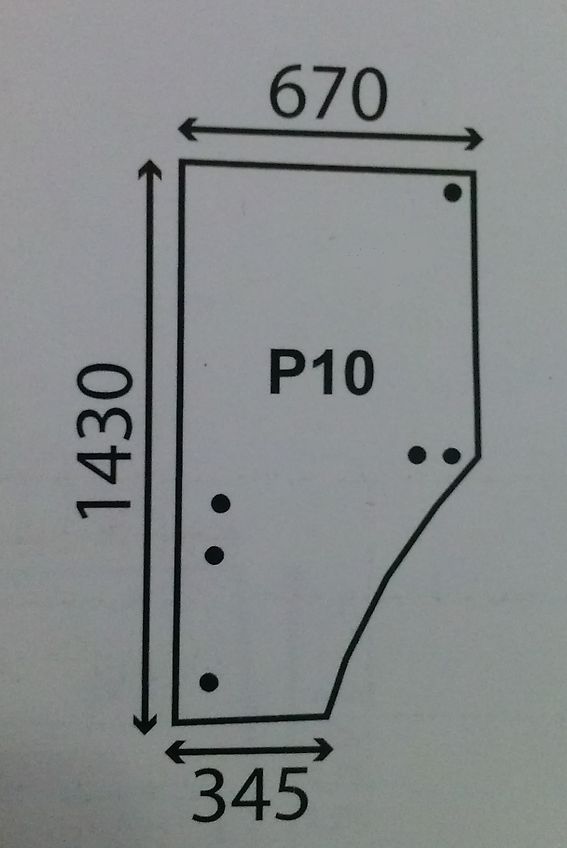 John Deere Szyba drzwi lewa L77647