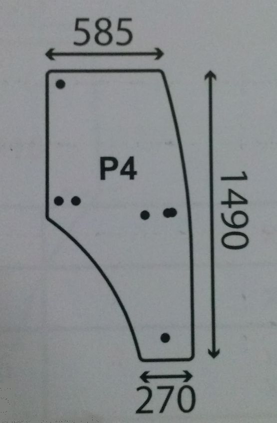John Deere SZYBA DRZWI PRAWA 5015 ER200624