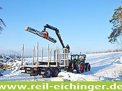 Reil & Eichinger Tandem-Kurzholzanhänger WTR 21 mit BMF Kran 905 Reil & Eichinger