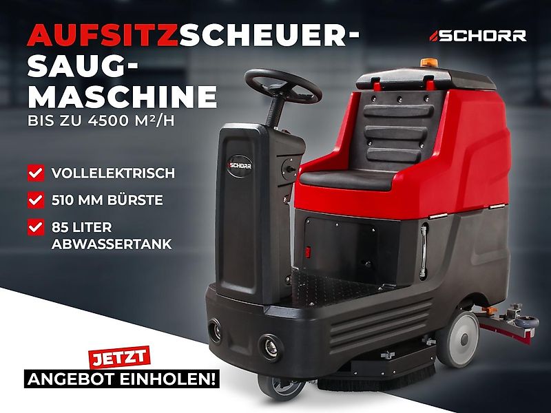 SCHORR Akku Aufsitz Scheuersaugmaschine RR1030FS 2100W 700mm Bürste Wischmaschine Putzmaschine