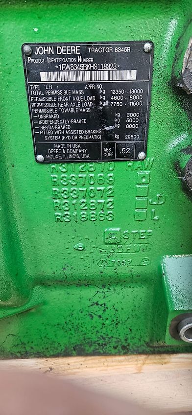 John Deere 8295R 8320R 8235R - skrzynka obudowa R312872 (Części zamienne)
