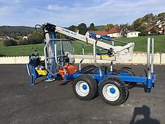 Scandic ST-6 Rückewagen 7,4t 5,9m Kran 600kg Hubkraft Auflauf Hydr.Bremse