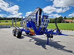 Scandic ST-8 Rückewagen 7,9m Kran 550kg Hubkraft Drehhebelsteuerung Auflauf Hydr. Bremse